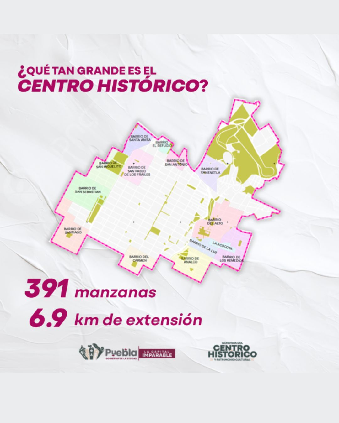 Mapa del Polígono del Centro Histórico de Puebla