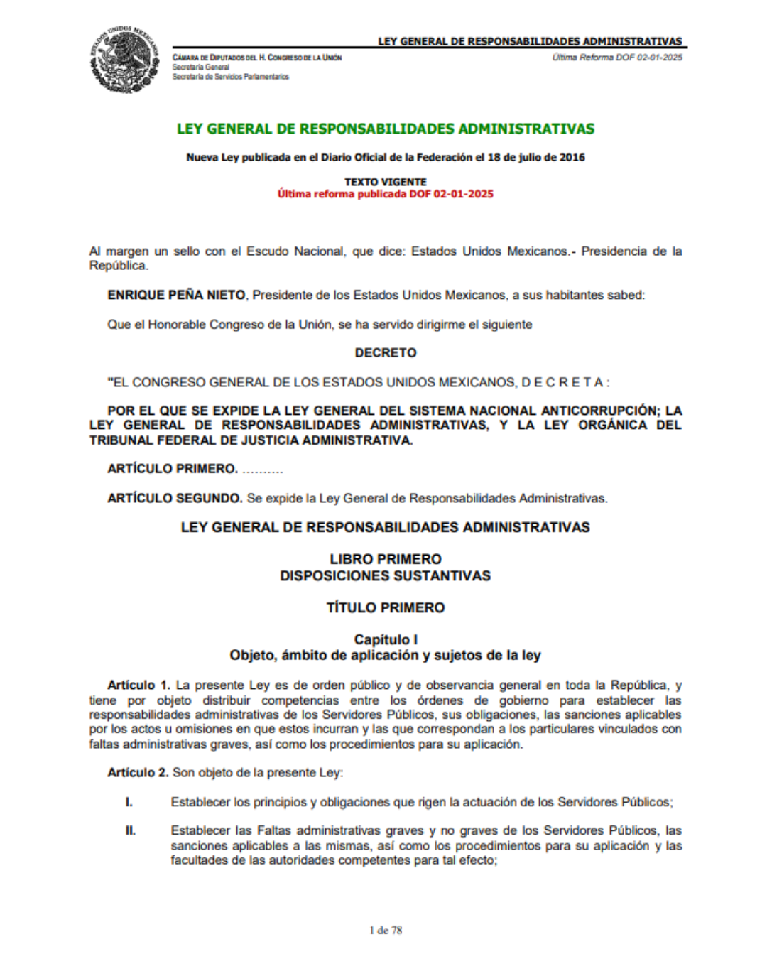 Principios del Servicio Público (Ley General de Responsabilidades Administrativas LGRA)