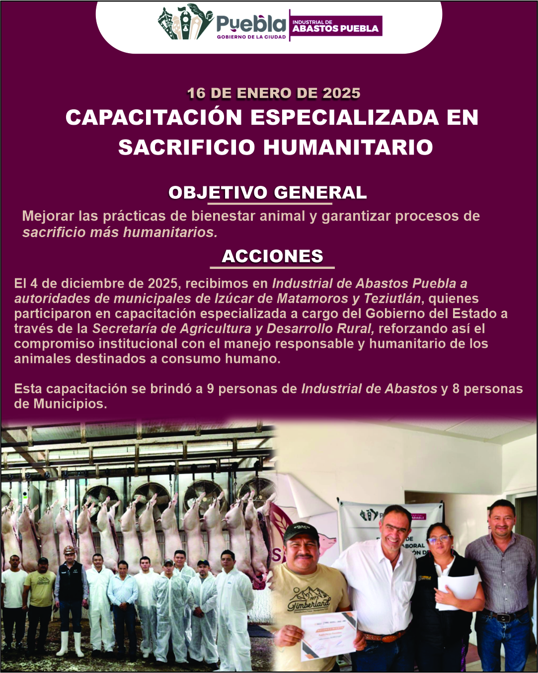 Capacitación Especializada en Sacrificio Humanitario